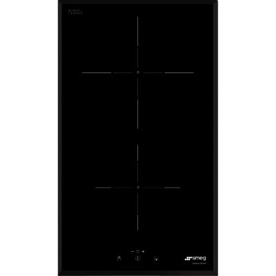 Smeg SI5322B 30cm 2 Zone Angled Edge Glass Induction Hob with Touch Control in Black Glass